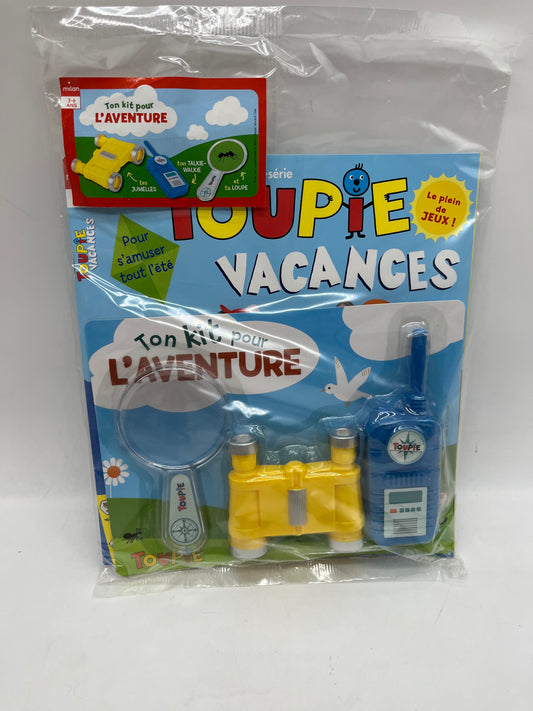 livre d’activité Magazine  Toupie spécial Vacance avec son Kit d’aventurier Neuf !