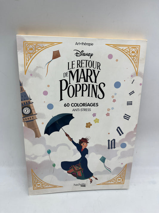 Livre d’activités les ateliers Coloriages Anti-stress Mary Poppins Adulte Monde de DisneyNeuf