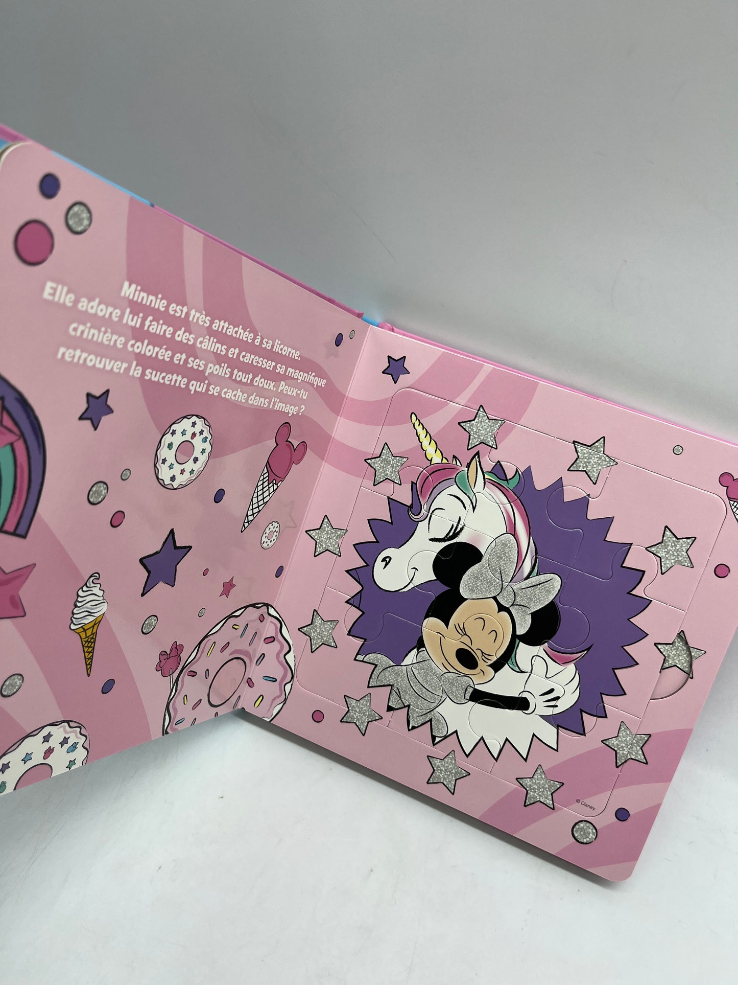 Mon imagier Livre Puzzle thème Disney Licorne Minnie  avec ses 5 puzzles de 9 pièces Neuf