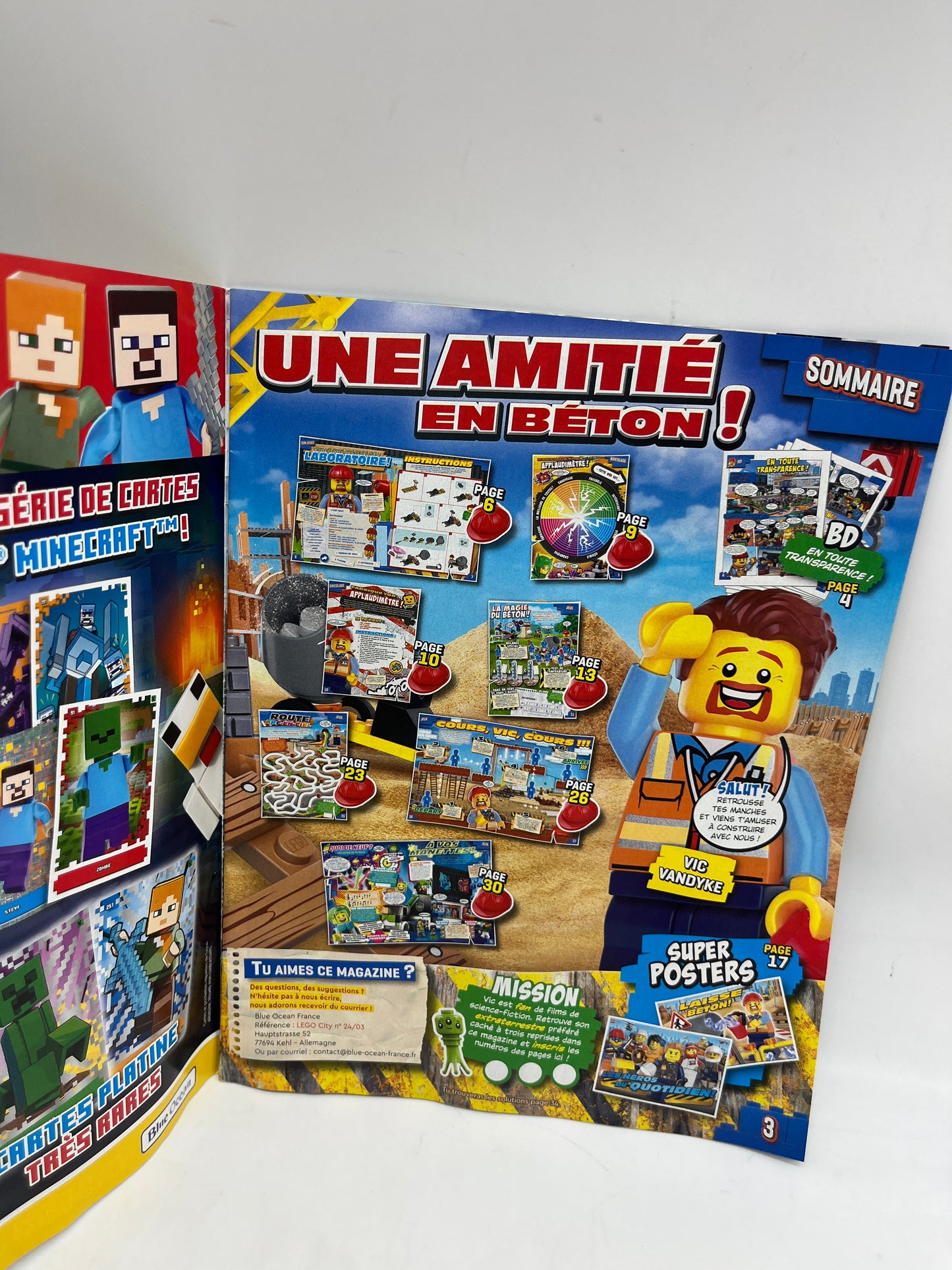 livre d’activité Magazine Lego city  avec sa mini figurine ouvrier avec sa bétonnière Neuf