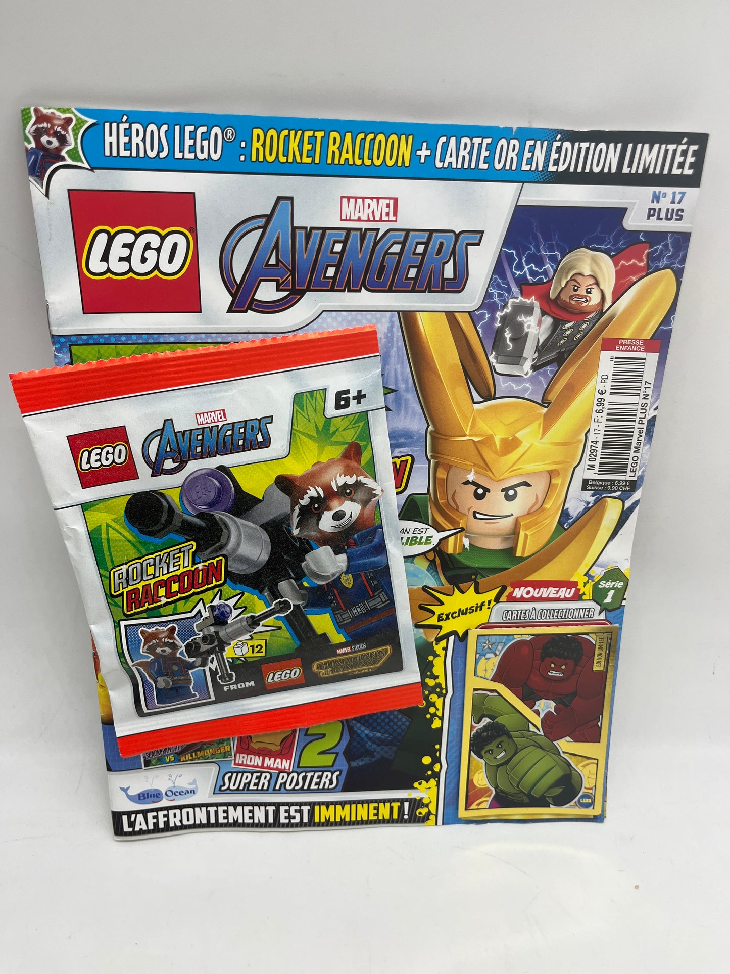 livre d’activité Magazine Lego avenger avec sa mini figure Rocket Raccoun Neuf !