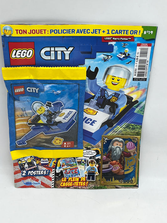 livre d’activité Magazine Lego city police avec sa mini figurine policier avec son avion Neuf