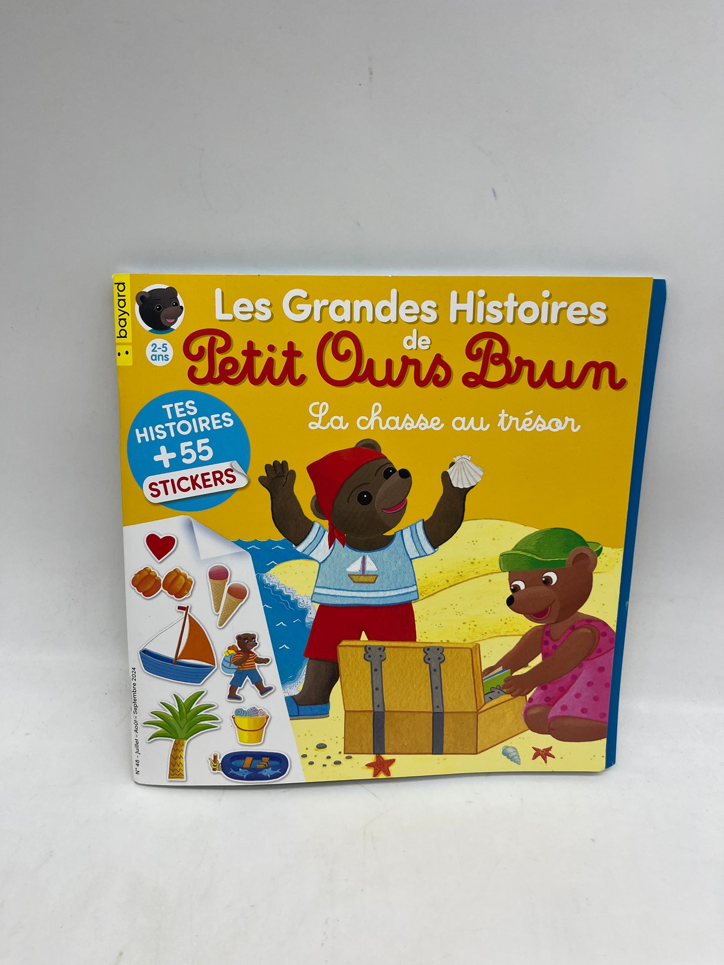 Livre d’activité magazine Les grandes histoires  de Petit Ours Brun thème La chasse aux trésors Neuf !