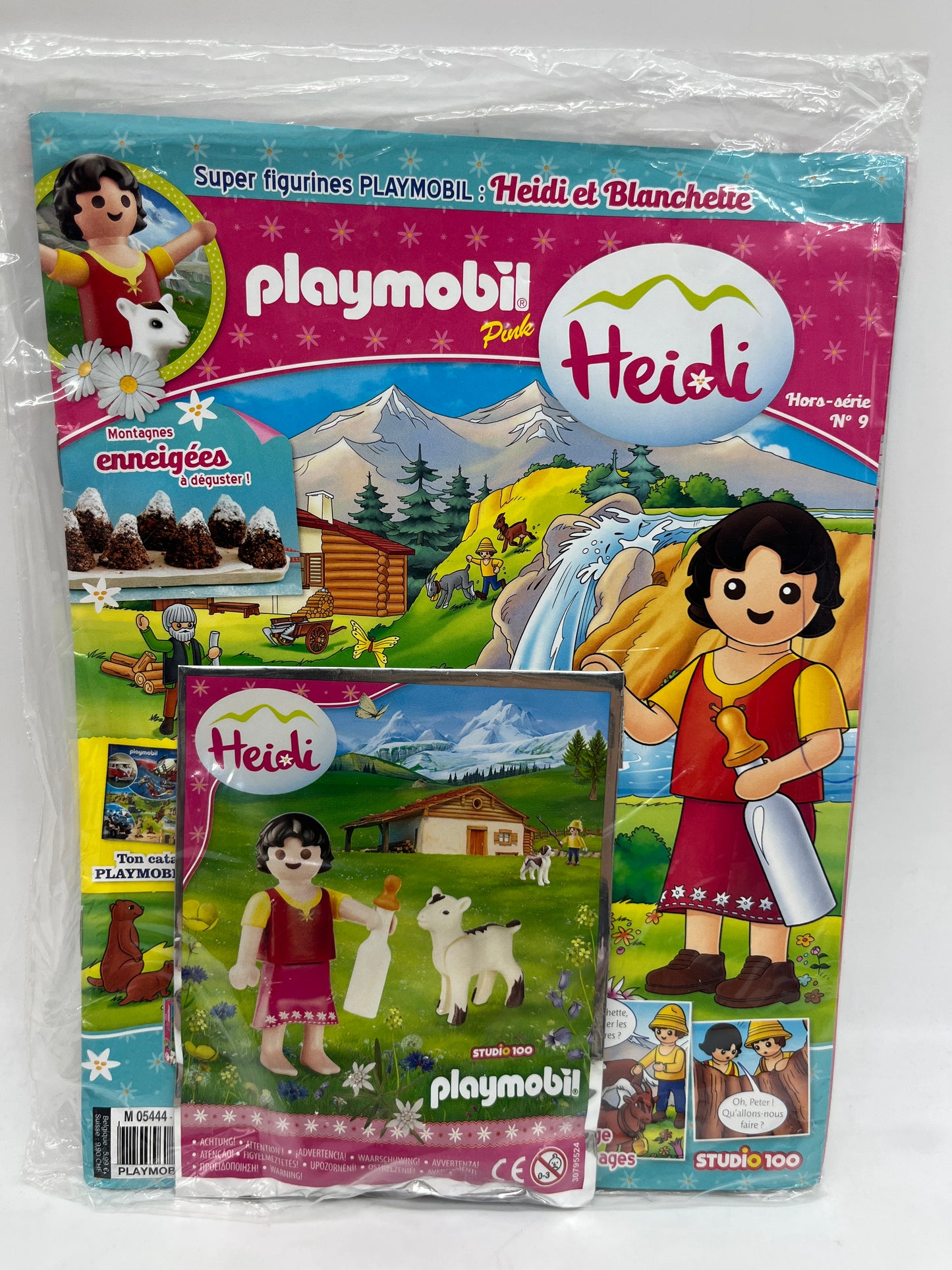 Livre D’activité magazine Playmobil  avec sa figurine Heidi et son bebe mouton jamais ouvert Neuf