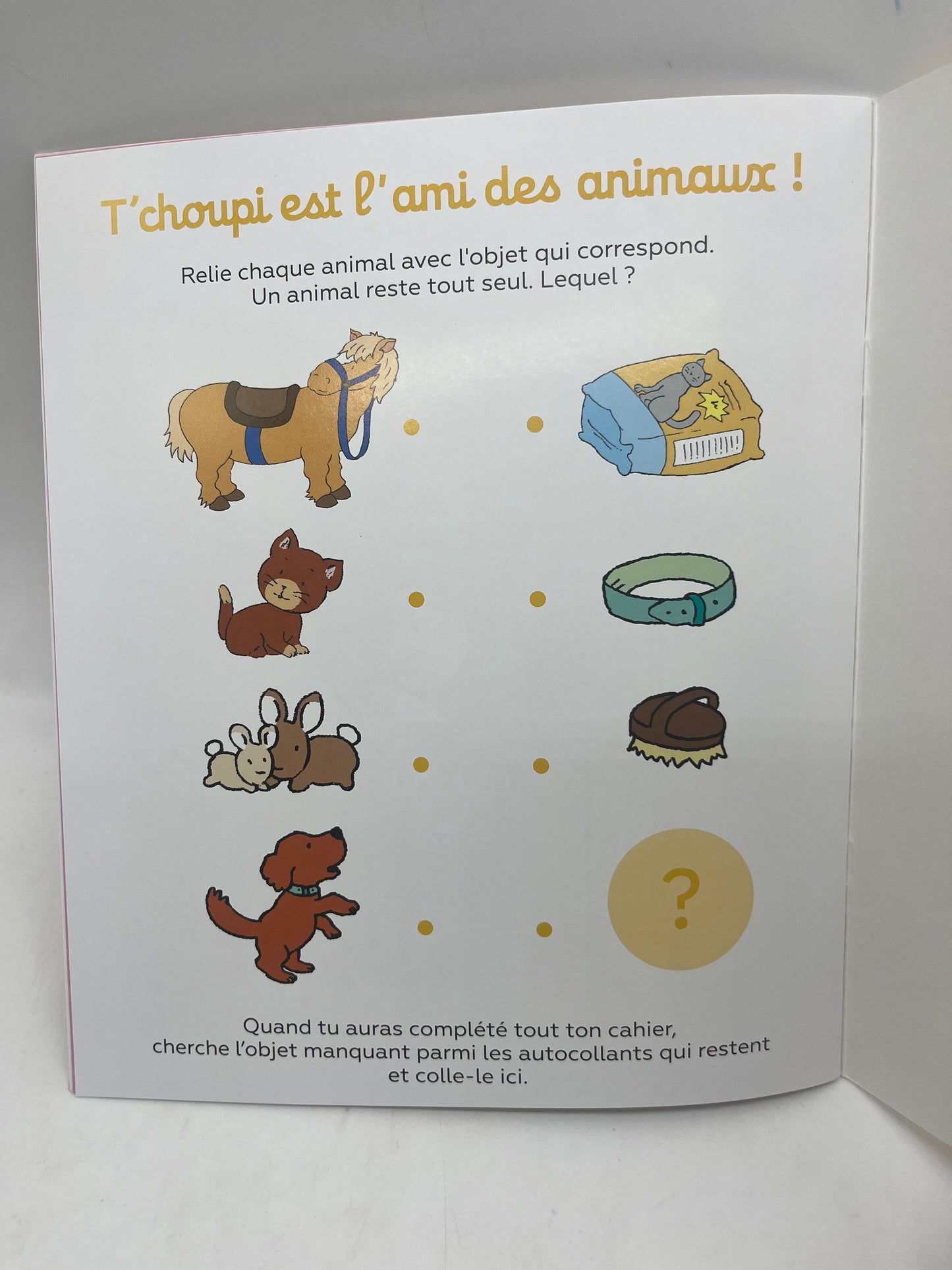 Livre d’activité magazine T’choupi s’occupe des animaux avec 50 autocollants Neuf !