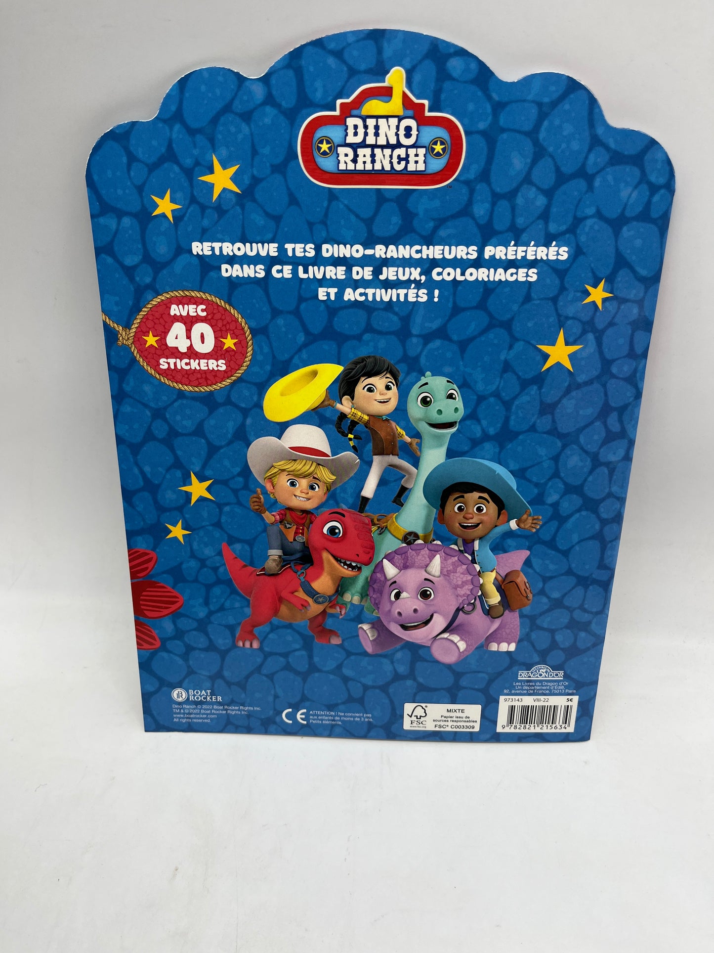 Livre d’activité Mes colos et Jeux histoire disney DINO RANCH avec 40 autocollants Neuf Dinosaure