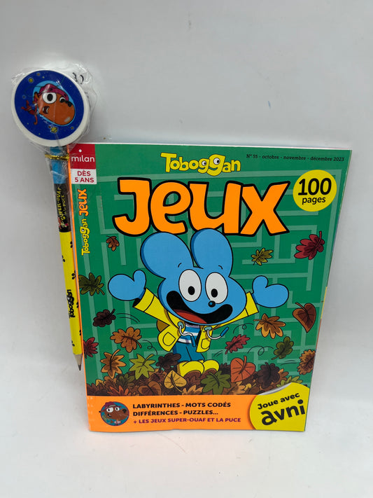 livre d’activite magazine  Toboggan jeux avec son stylo saison hiver 2023 ! Neuf