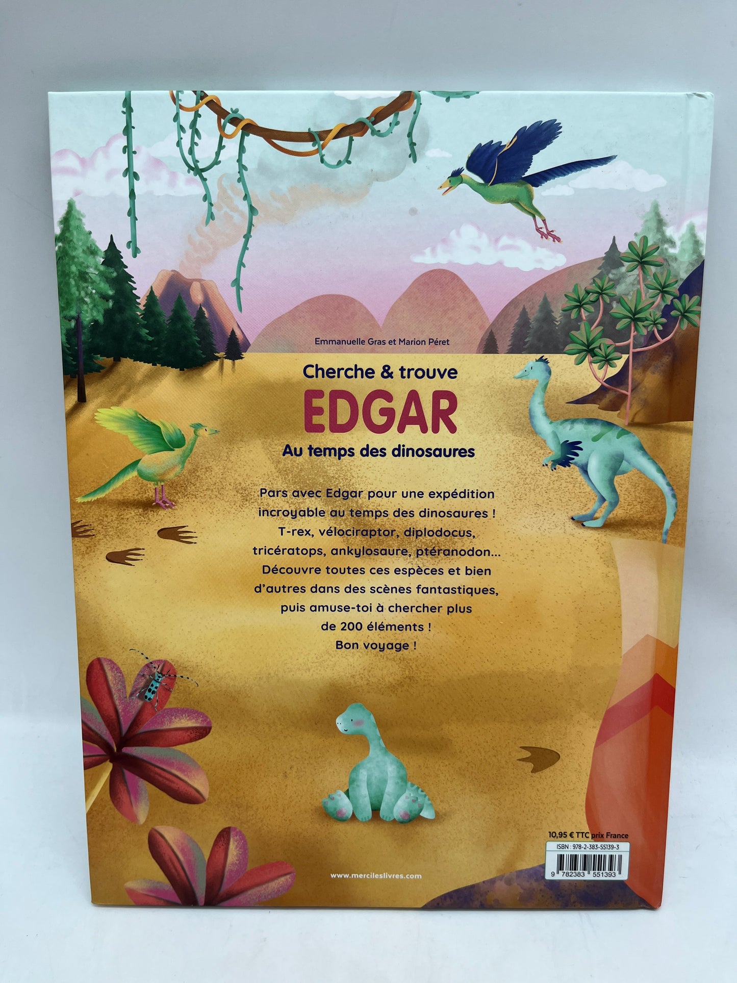 livre Cherche et trouve Edgar au temps des dinosaures Neuf