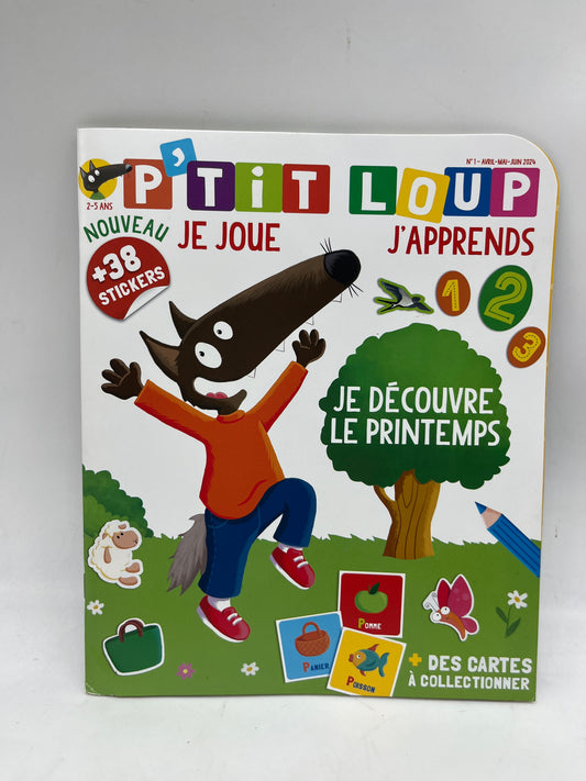 Livre d’activité magazine je joue j’apprends avec P’tit Loup Neuf ! Avec gommettes et imagier