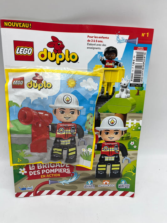 livre d’activité Magazine Lego Duplo  avec sa mini figurine Pompier Neuf !