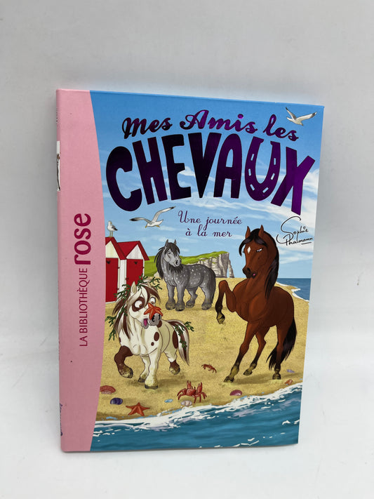 Livre histoire Ma bibliothèque rose Mes premières lectures Mes amis les chevaux Une journée à la mer Neuf