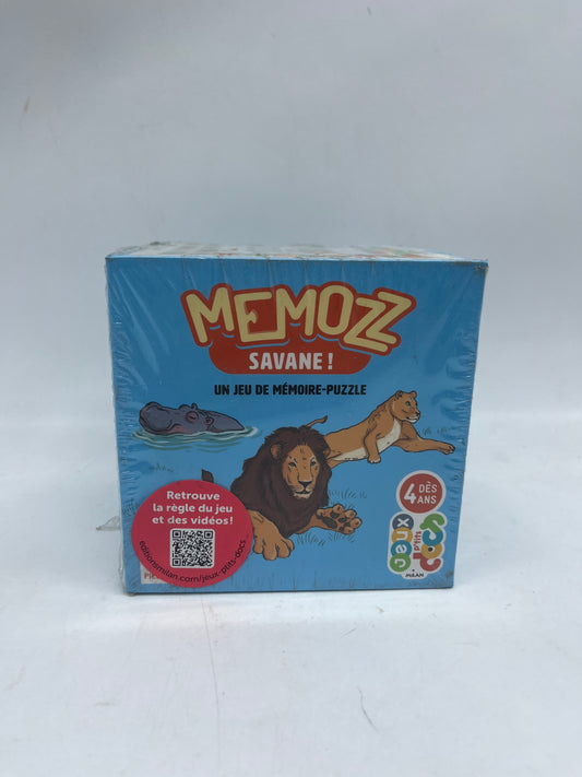 Jeu  de société Jeu Memozz jeu de memory special savane !  Jeux Mes p’tits Docs Jeu mémoire et puzzle  Neuf