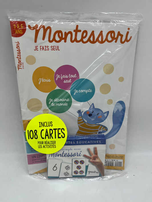 Magazine livre d’activité je fais seul  Hors série Montessori 3à 6 ans avec ces 108 cartes j’apprends à’compter je compte Neuf !