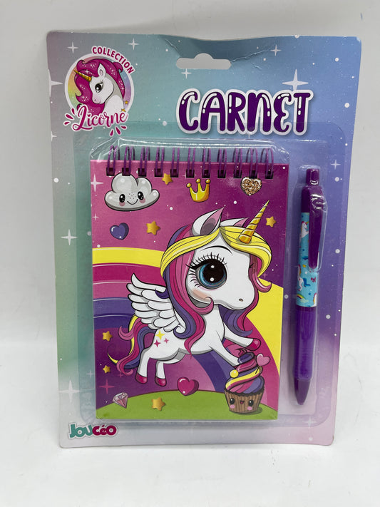 Set de papeterie Licorne avec son carnet et son stylo Neuf sous blister