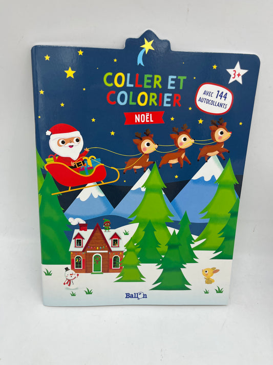 livre d’activité magazine souple Noël je colle je colorie avec 144 gommettes  spécial Noël  Neuf