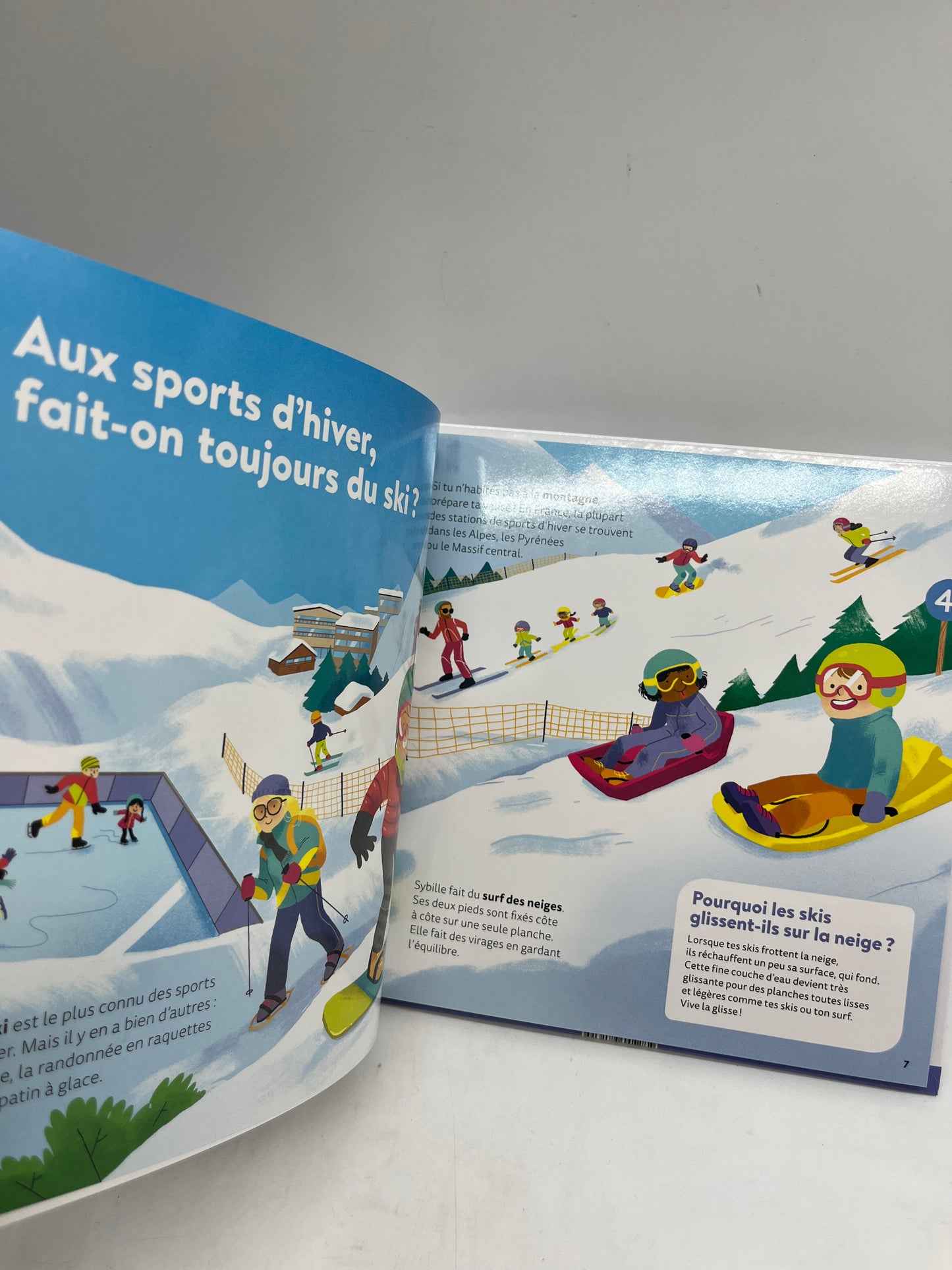 Livre histoire Mes questions thème les sports d’hiver à partir de 7 ans Neuf