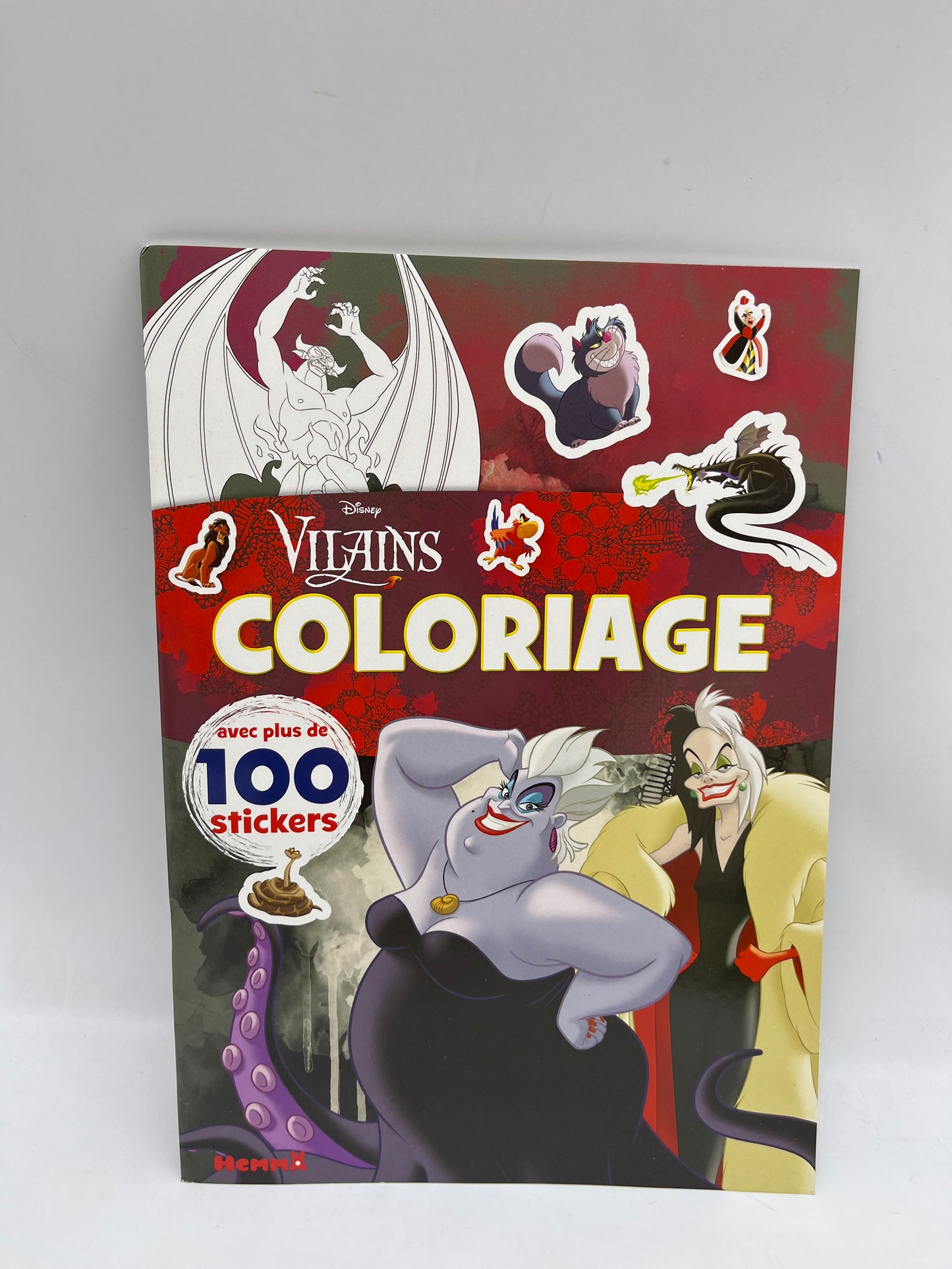 Livre d’activité Magazine disney Les Vilains coloriages +100 autocollants Neuf