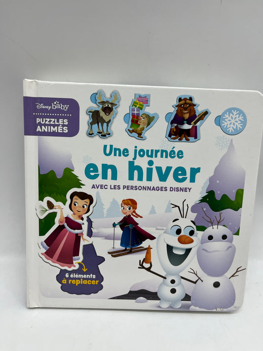 Mon Livre Puzzle Disney Baby avec ses histoires personnages à replacer Neuf ! Une journée en Hiver