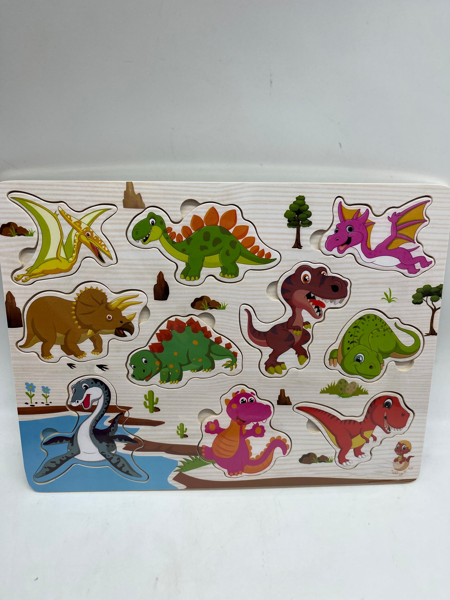 Puzzle Encastrable en bois Modèle Dinosaures 11 pièces Neuf sous blister