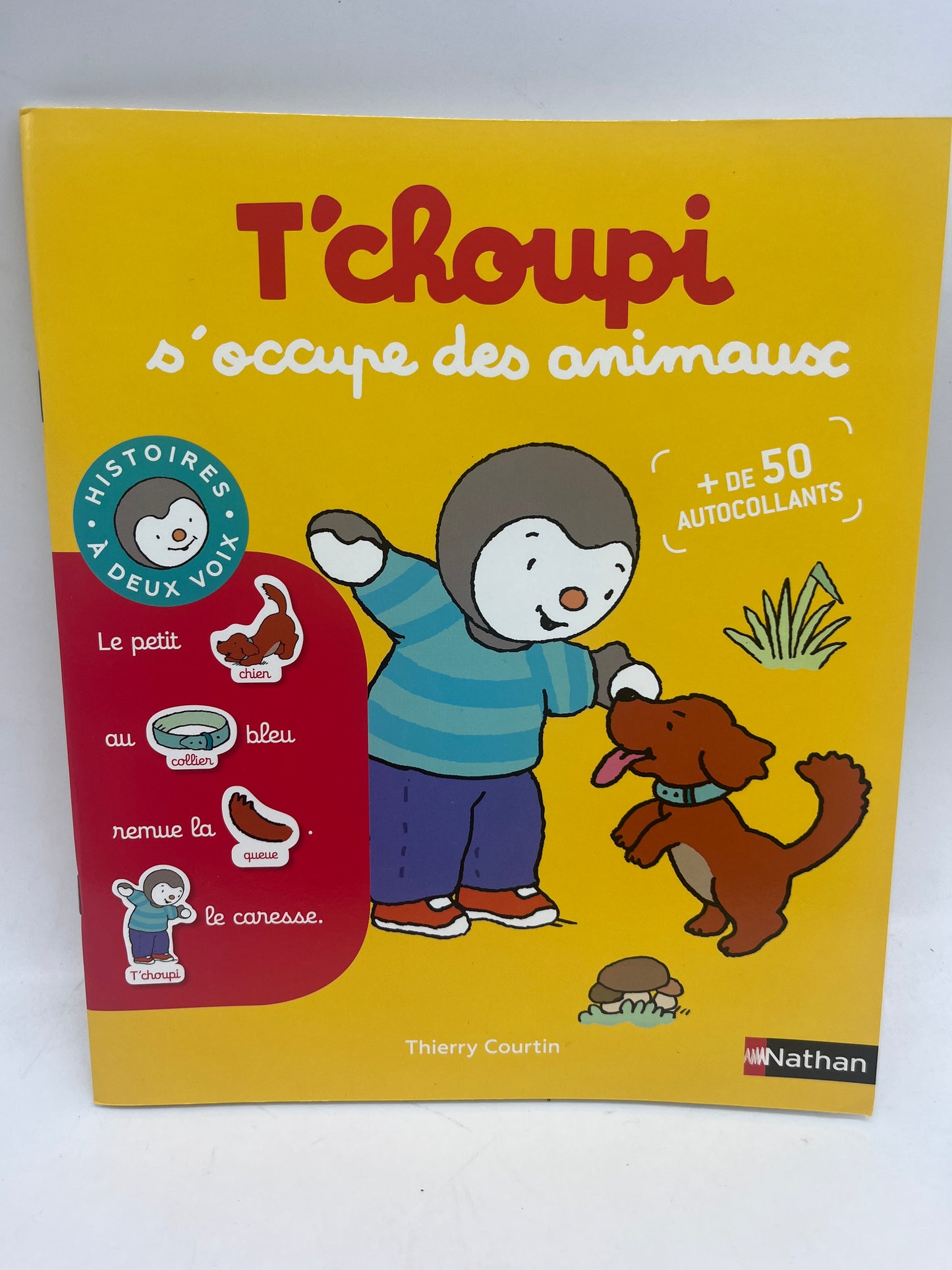 Livre d’activité magazine T’choupi s’occupe des animaux avec 50 autocollants Neuf !