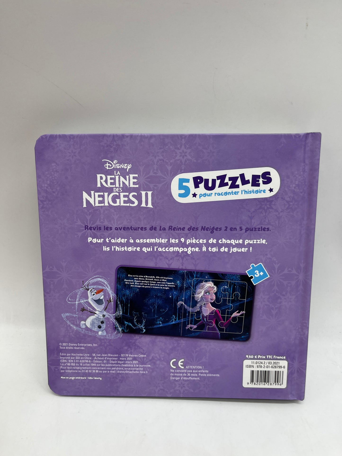 Mon Livre Puzzle Princesse La reine des neiges 2 Disney avec ses 5 histoires Puzzle  de 9 pièces Neuf !