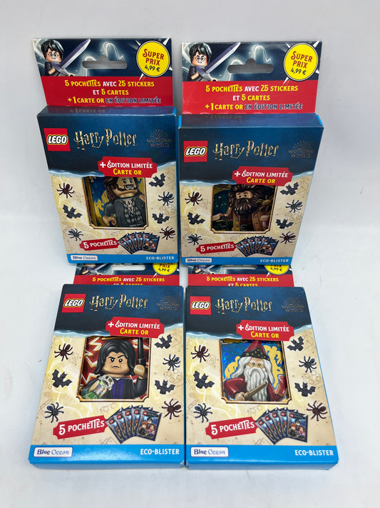 Lot de 4 Multipacks Lego Harry Potter Stickers avec carte édition limitée Neuf sous blister