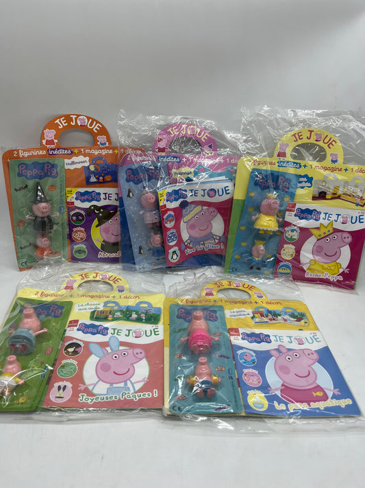 Lot de 5 magazines livre d’activités Pack Peppa Pig Je joue avec ses figurines inédites !