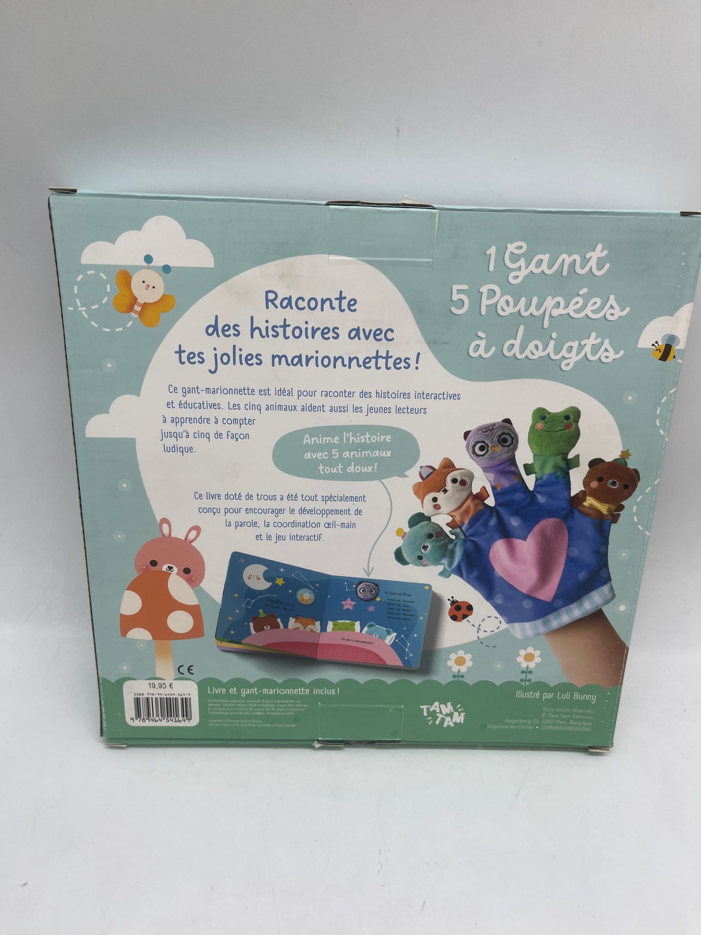 Coffret mon livre Marionnettes avec son gant pour animé l’histoire Neuf