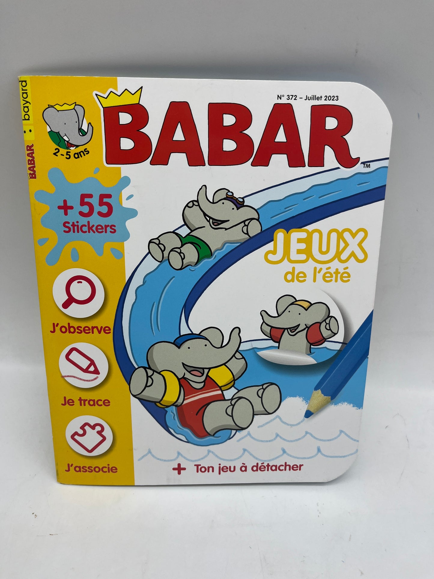Livre d’activité magazine Babar spécial coloriage jeux d’été gommettes avec ses crayons de couleurs activités histoires neuf !
