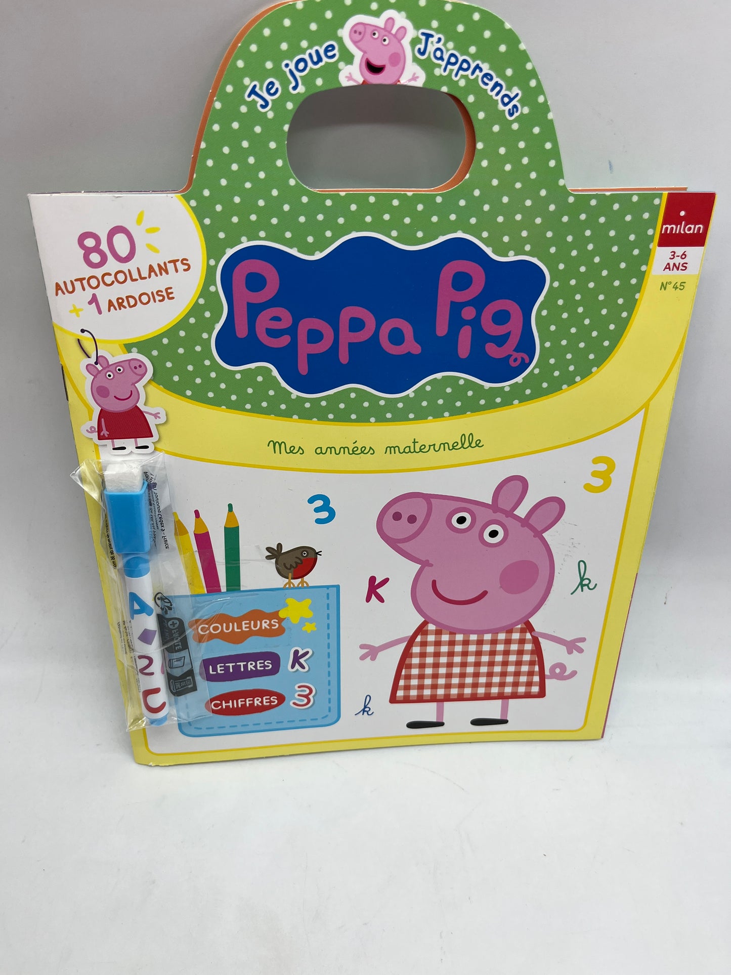 Livre d’activités Magazine Je Joue j’apprends Peppa pig Mon année de maternelle 80 gommettes couleur lettre chiffres numéro 45 Neuf