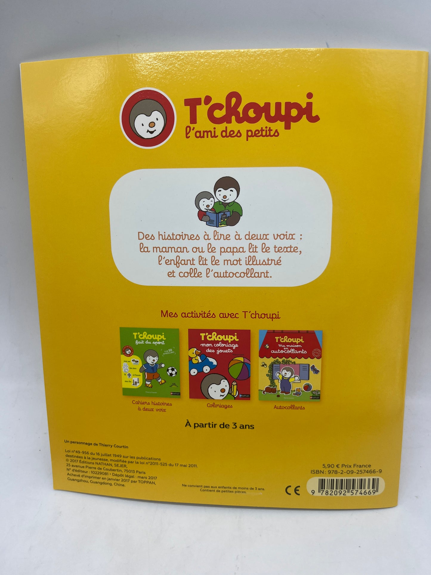 Livre d’activité magazine T’choupi s’occupe des animaux avec 50 autocollants Neuf !