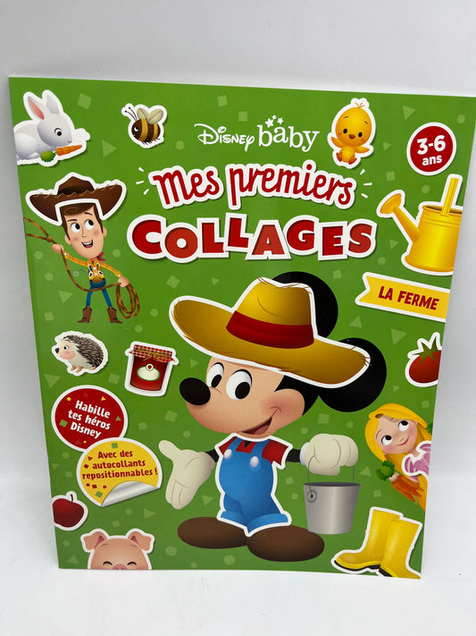 Magazine livre d’activité Disney Baby Mes premiers collages thème la Ferme Histoire jeu activité Neuf