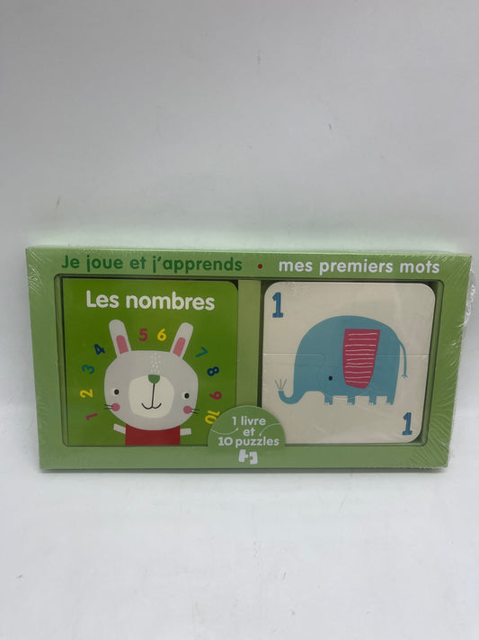 Coffre Les Nombres avec son livre et ses 10 puzzles de 2 pièces Neuf sous blister