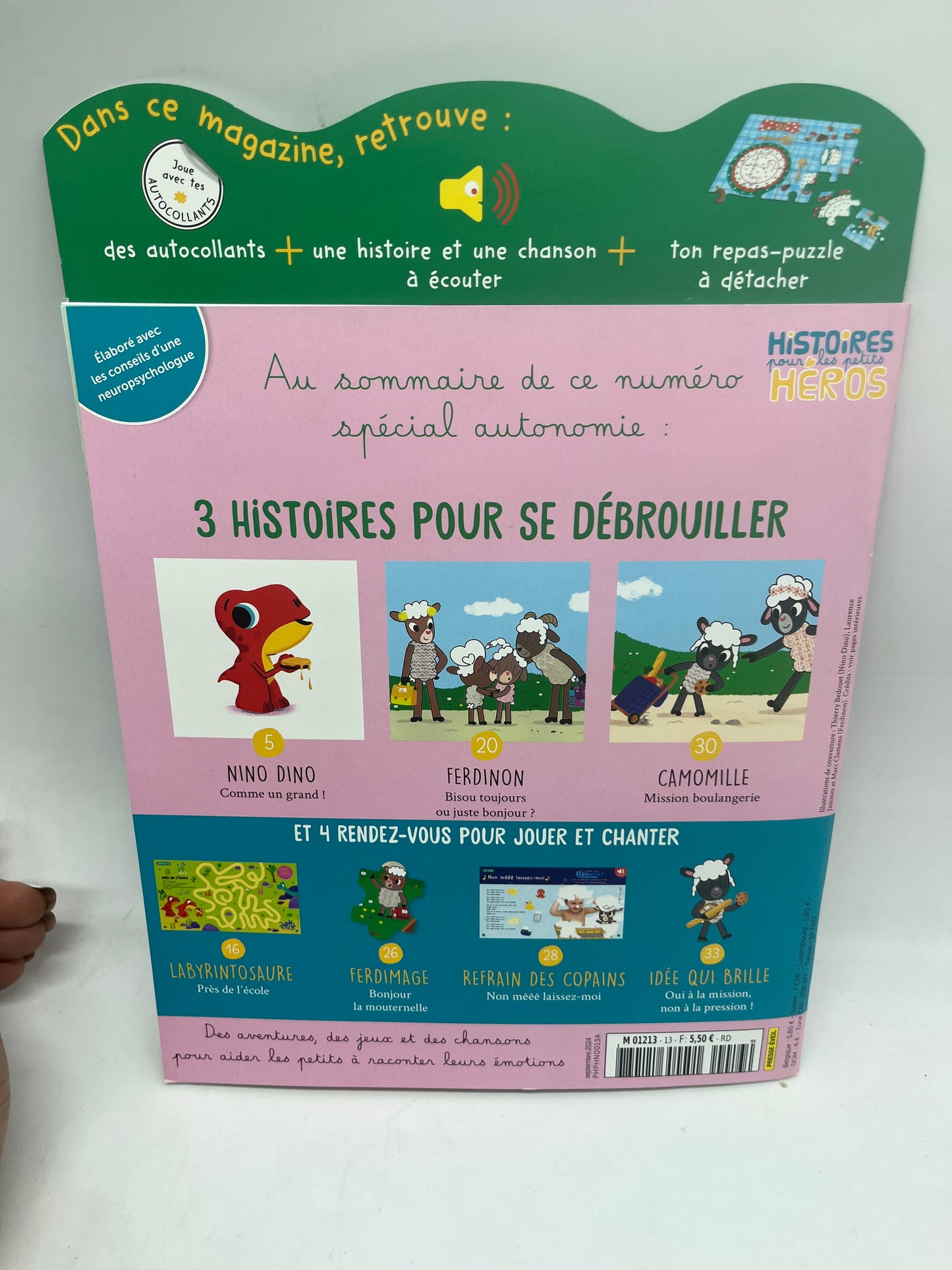 Livre d’activité magazines Histoires pour les petits NiNo le dino modèle Nino Le Dino Dinotonome ! Avec son jeu d’émotion spécial autonomous euf