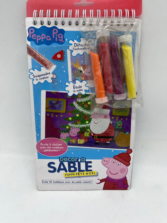 livre d’activité décor à sable Peppa pig avec ces 4 tubes de paillettes thème Noël Neuf activités manuelles