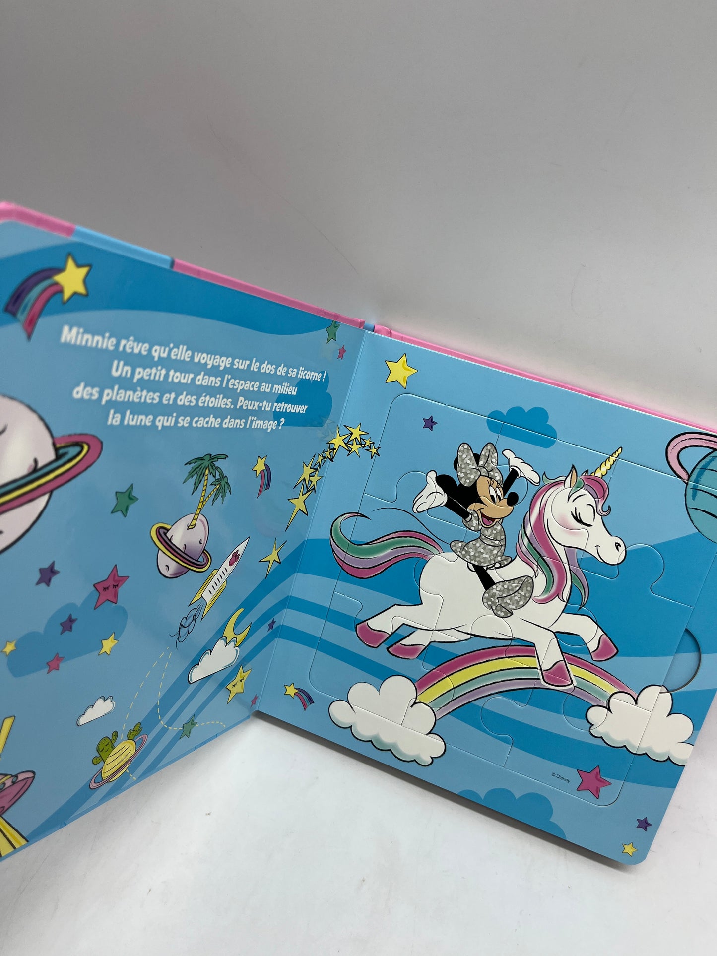 Mon imagier Livre Puzzle thème Disney Licorne Minnie  avec ses 5 puzzles de 9 pièces Neuf