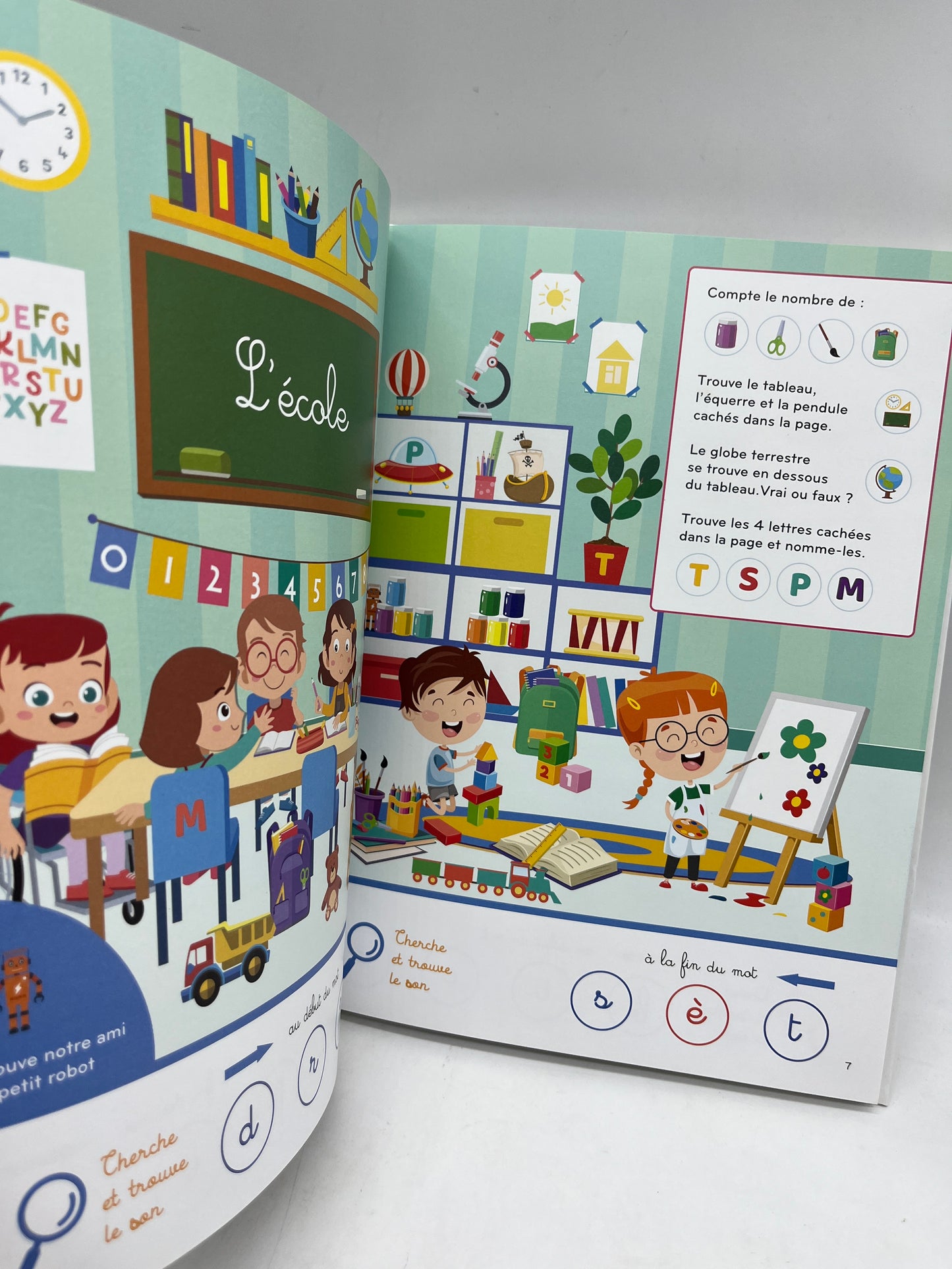 Livre Montessori cherche et trouve Les lettres et les syllabes spéciale pour apprendre à reconnaître les sons Neuf