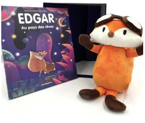 Coffret pour le Coucher avec un livre Edgar aux pays des rêves avec sa peluche Neuf sous blister.