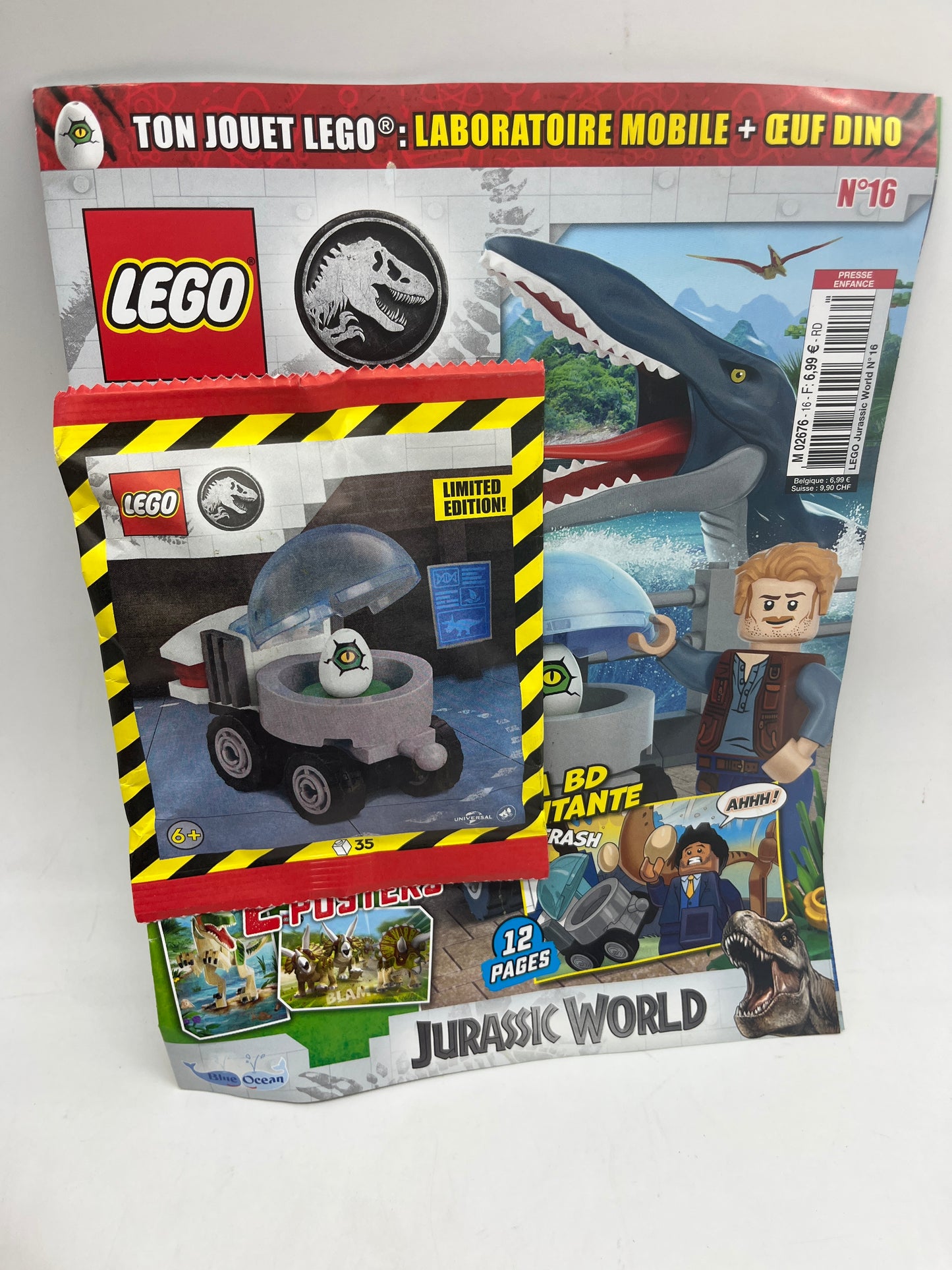 livre d’activité Magazine Lego Jurassic World avec sa mini figurine  Raptor Numéro 11 plus neuf sous blister