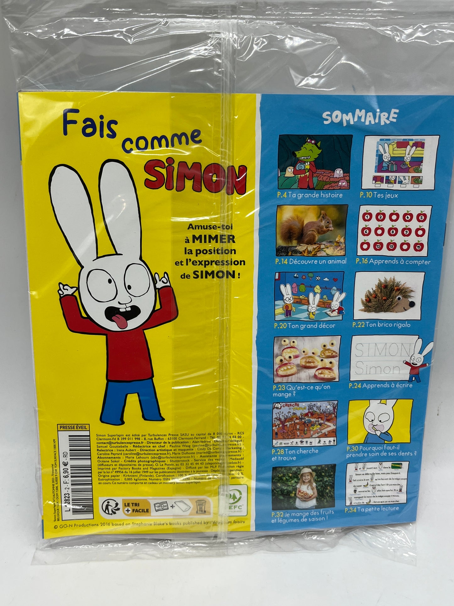 Livre d’activité Magazine Disney Simon Lapin blanc  SuperLapin avec son mémory Neuf sous blister