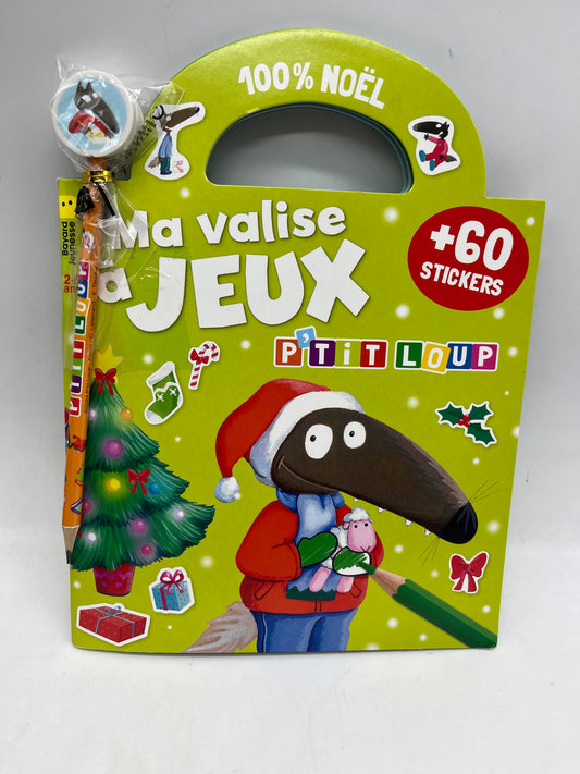 Livre d’activité Magazine Ma valise à jeux spécial P’tit Loup Noël avec son crayon Neuf