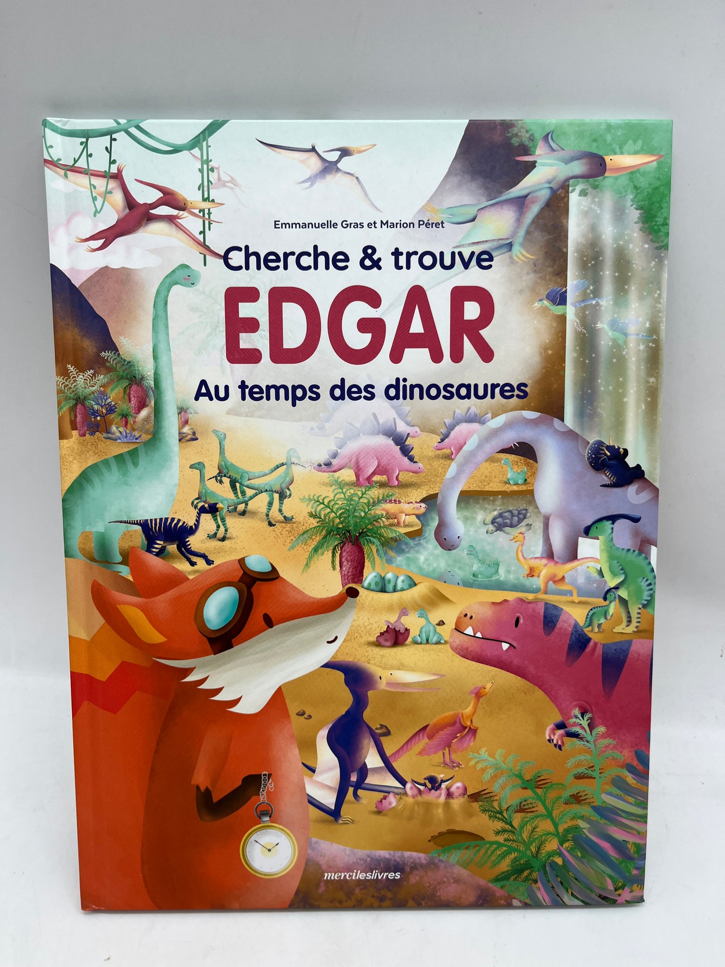 livre Cherche et trouve Edgar au temps des dinosaures Neuf