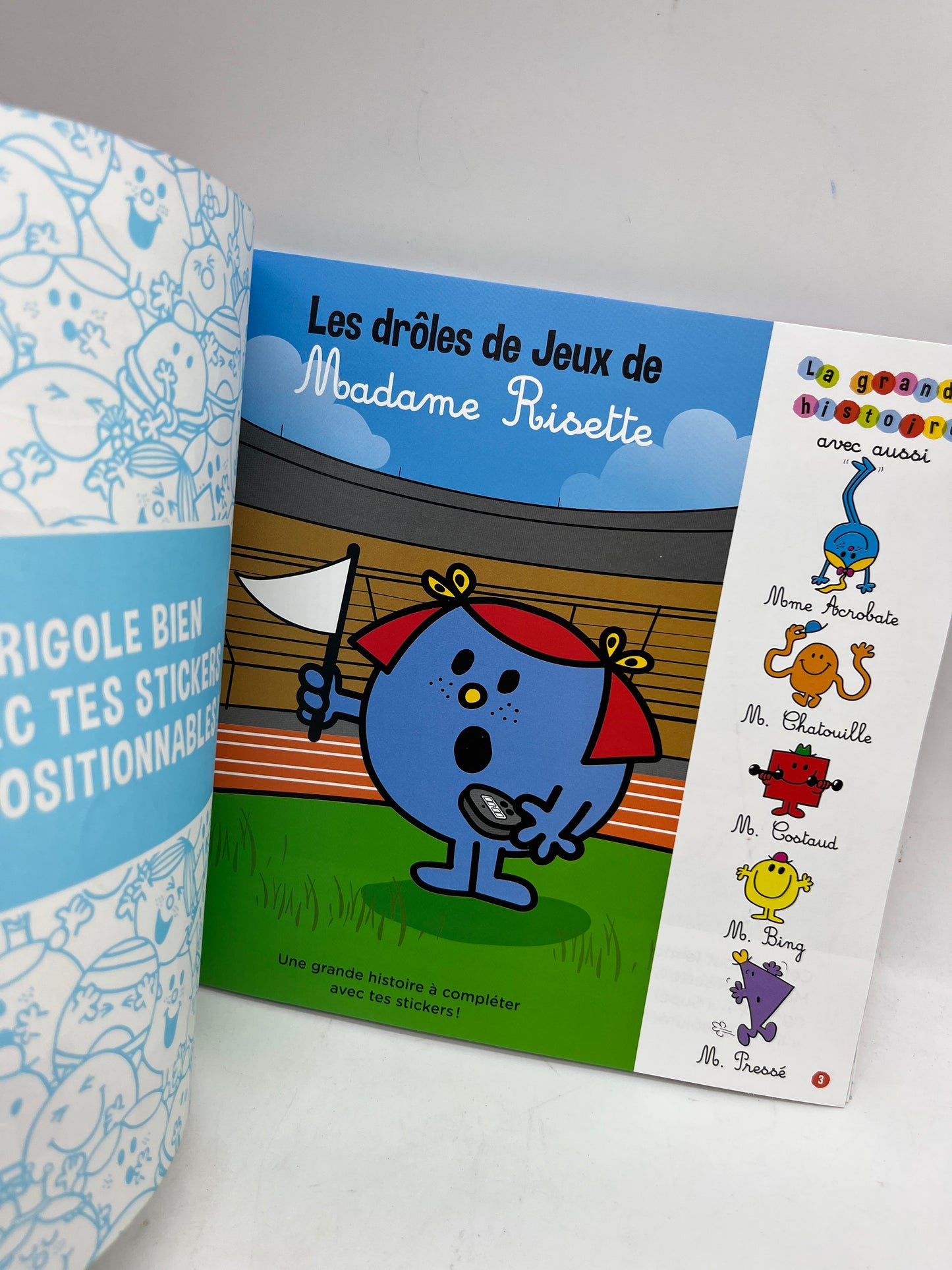 Livre d’activité  Magazine Le journal des Monsieur Madame  Les drôles de Jeux de Madame Risette Neuf avec stickers