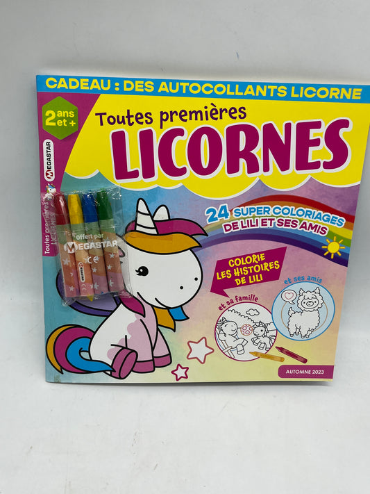 livre d’activité Magazine Mes toutes premières licornes  dès 2 ans avec ses crayons de couleurs Neuf !