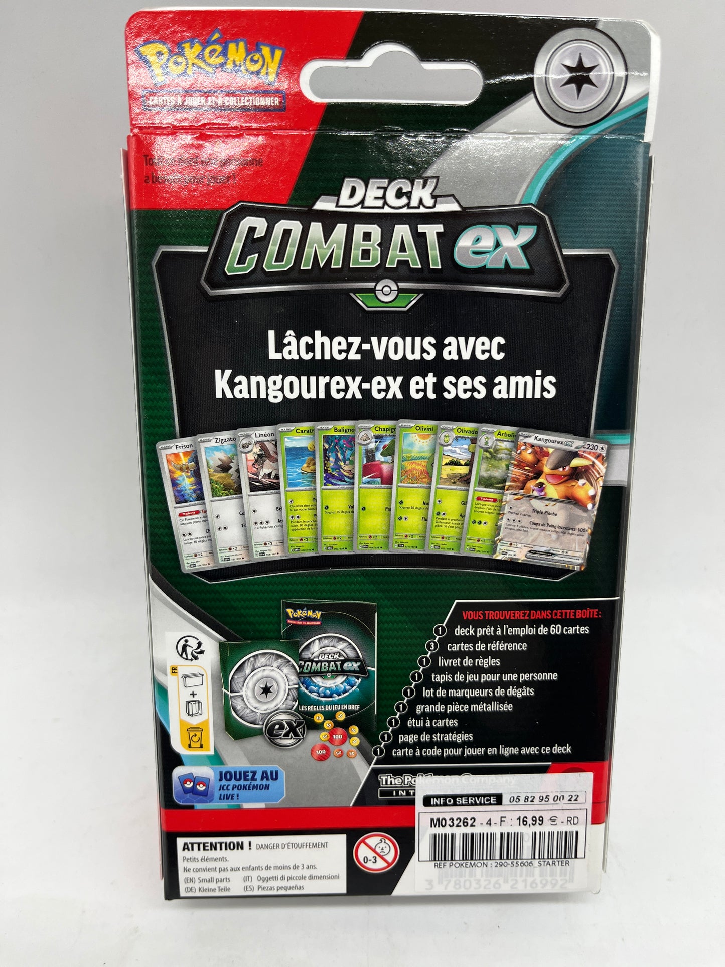 Deck de combat EX Pokémon avec 60 cartes modéle Kangourex Neuf scellé