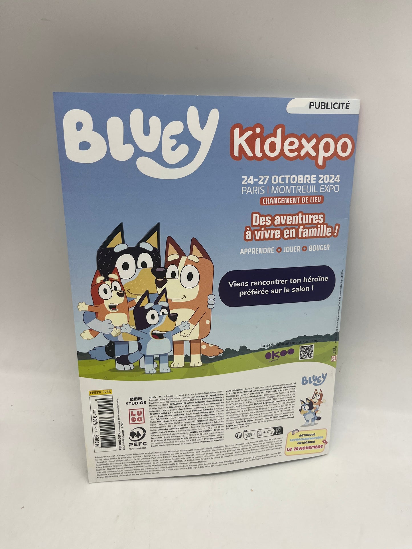 Livre d’activité magazine Bluey disney numéro 4 avec ses 40 autocollants Neuf