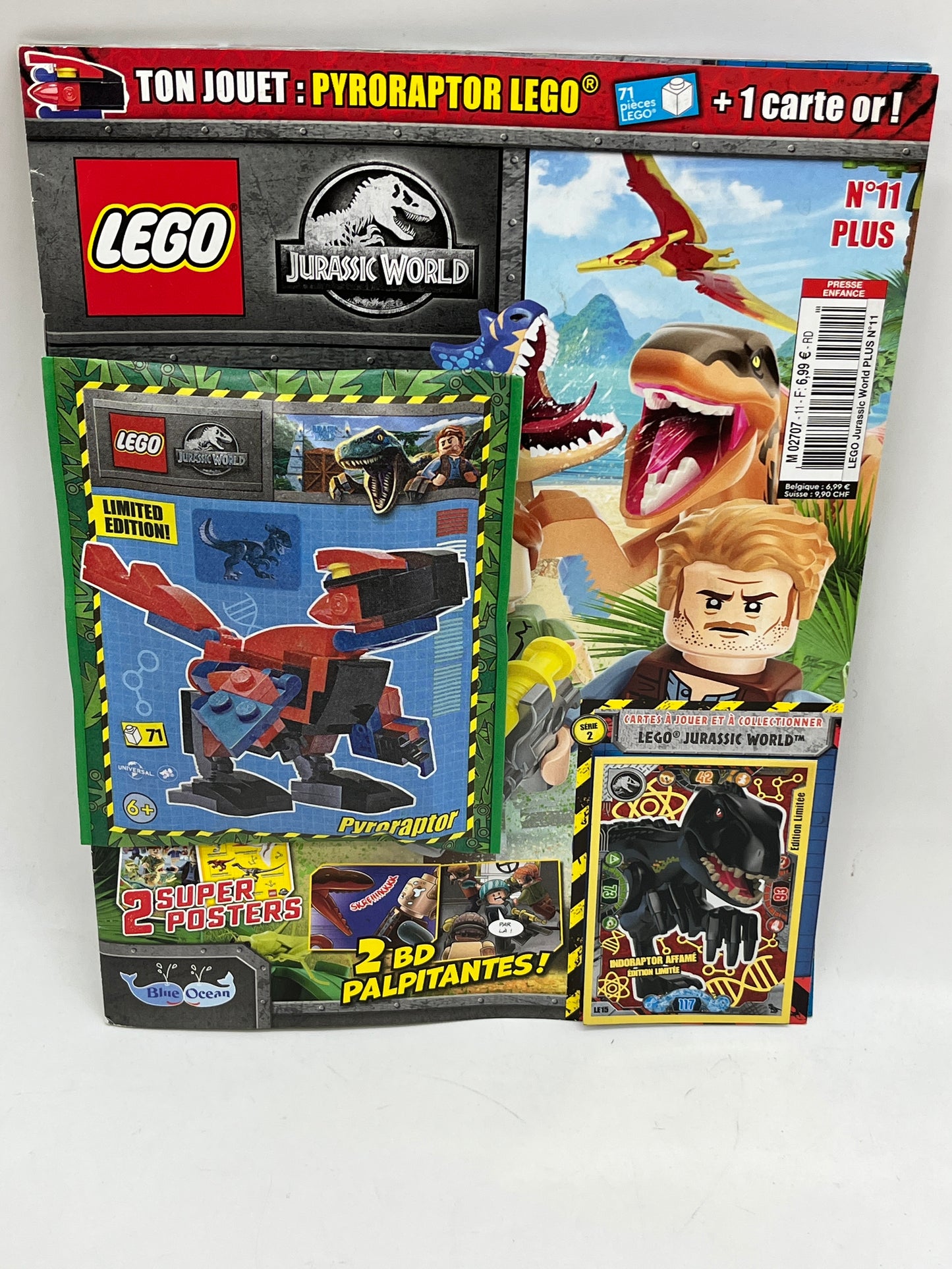 livre d’activité Magazine Lego Jurassic World avec sa mini figurine  Raptor Numéro 11 plus neuf sous blister