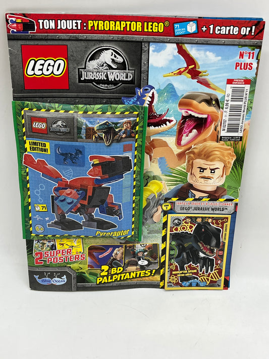 livre d’activité Magazine Lego Jurassic World avec sa mini figurine  Raptor Numéro 11 plus neuf sous blister