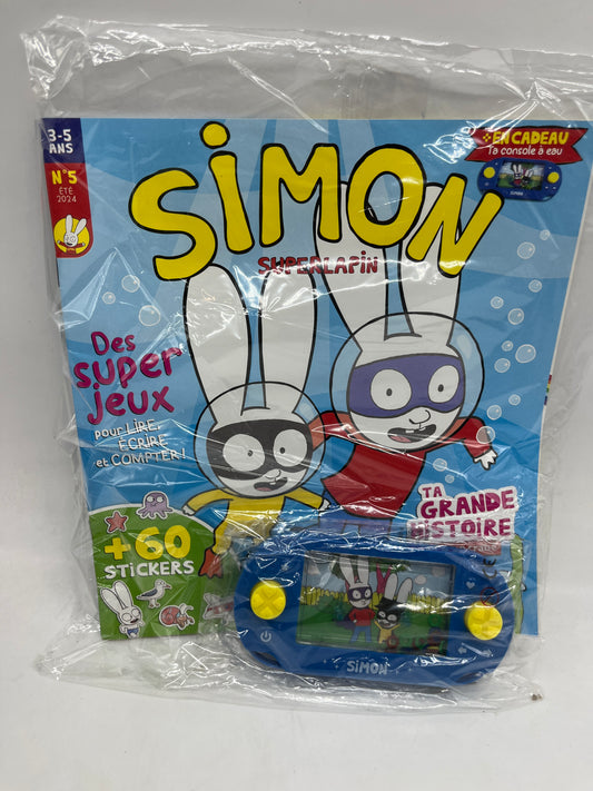 Livre d’activité Magazine Disney Simon Lapin blanc  SuperLapin avec son gamewater  Neuf sous blister