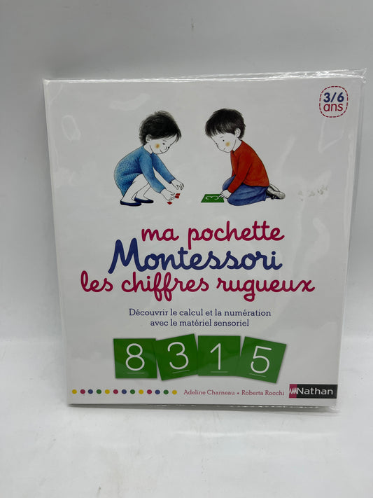 Livre Ma pochette Montessori Les chiffres rugueux découvre les calculs et la numérotation avec le matériel sensoriel Neuf